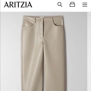 Aritizia Melina Pant short vegan leather . Light taupe. Size 0.